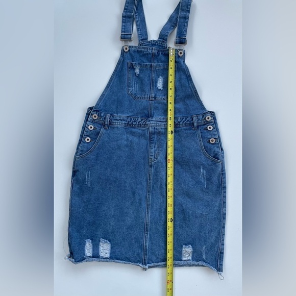 Anna-kaci Women's Denim Distressed Destroyed Overall Dress Size Large - Picture 8 of 9